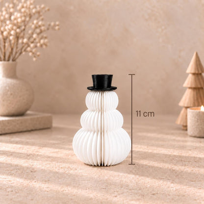 Ribbed Snowman Family Christmas Decoration | Minimalist Winter Ornament | Neutral Shelf Decor | Modern Chirstmas Gift