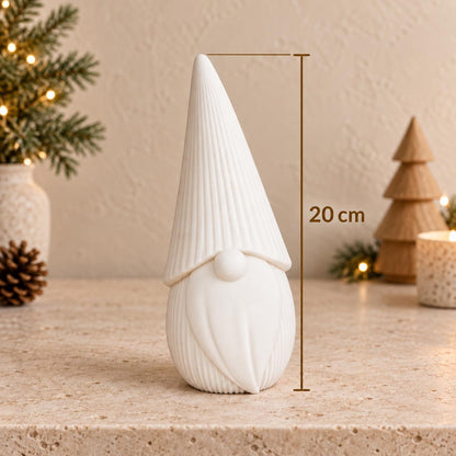 Christmas Gnome Decoration | Ribbed Gonk Ornament | Minimalist Neutral Winter Shelf Decor | Home Gift