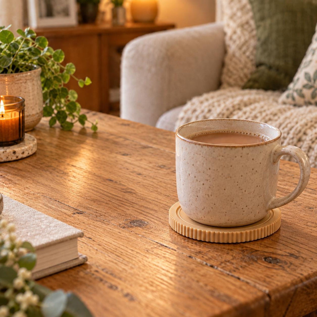 Coaster Set with Holder | Modern Drink Coasters | Coffee Table Decor | Housewarming and Christmas Gift