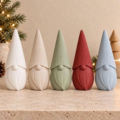 Christmas Gnome Decoration | Ribbed Gonk Ornament | Minimalist Neutral Winter Shelf Decor | Home Gift