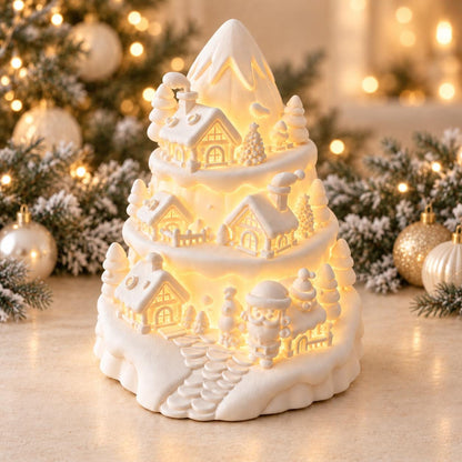 Christmas Village Tree Lamp | Christmas Decoration | Home Decor | Christmas and Secret Santa Gift
