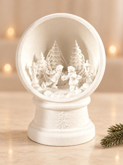 Christmas Winter Scene Ornament | Ice Skating Couple | Snow Globe Style Decoration | Romantic Gift