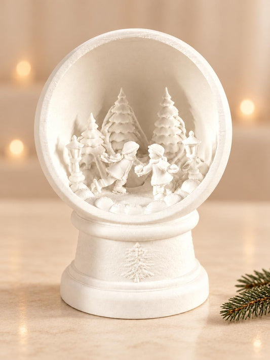 Christmas Winter Scene Ornament | Ice Skating Couple | Snow Globe Style Decoration | Romantic Gift