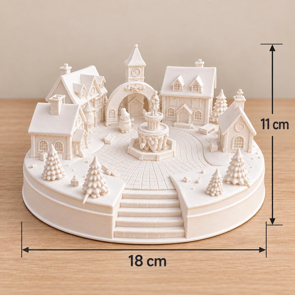 Light Up Christmas Village with LED Included | White Winter Village Decoration | Festive Table Centrepiece | Christmas Gift