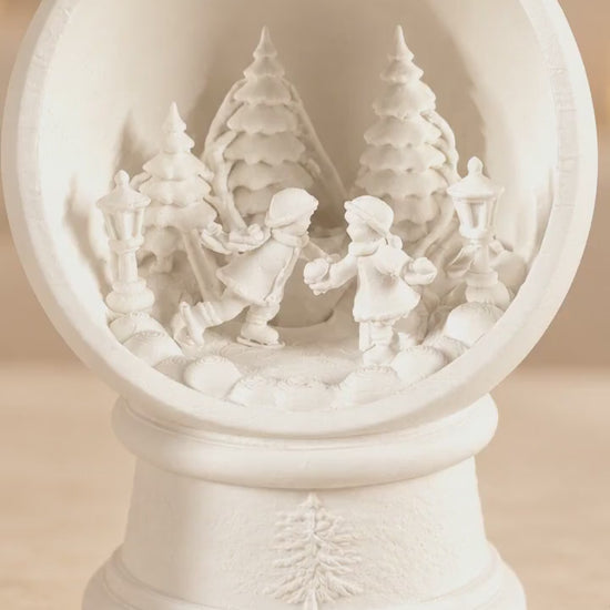 Christmas Winter Scene Ornament | Ice Skating Couple | Snow Globe Style Decoration | Romantic Gift