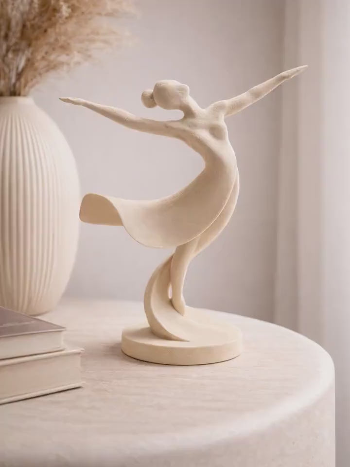 Modern Ballerina Sculpture | Elegant Ballet Dancer Statue | Minimalist Home Decor | Scandinavian Shelf Accent | Gift