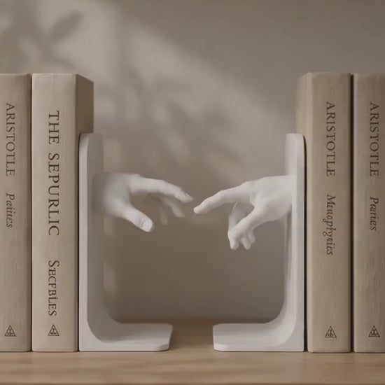 Bookends | Classical Hands Statue Decor | Minimalistic Book Holder | Art Lover Home Decor Gift
