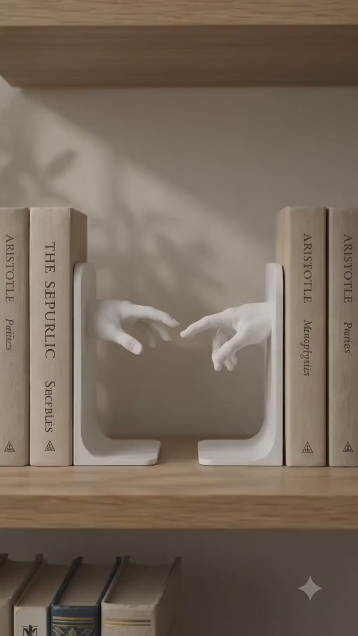 Bookends | Classical Hands Statue Decor | Minimalistic Book Holder | Art Lover Home Decor Gift