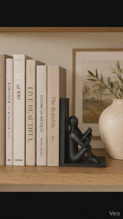 Bookend | Minimalist Bookshelf Decor | Modern Book Lover Gift | Sculptural Book Holder | Home Library Accent