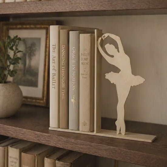 Ballerina Bookend | Elegant Ballet Dancer Shelf Decor | Book Lover Gift | Ballet Room Bookshelf Decor