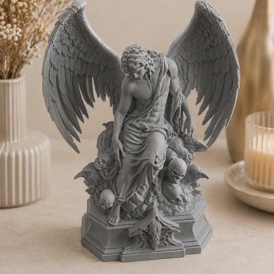 Dark Angel Statue | Fallen Angel Sculpture | Halloween Home Decor | Gothic Figurine