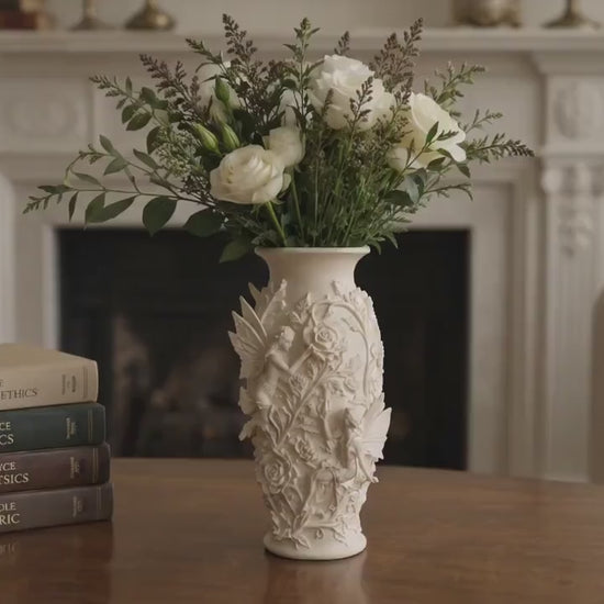 Angel Flower Vase | Neutral Summer Flower Arrangement | Roman Inspired | Romantic Home Decor Gift